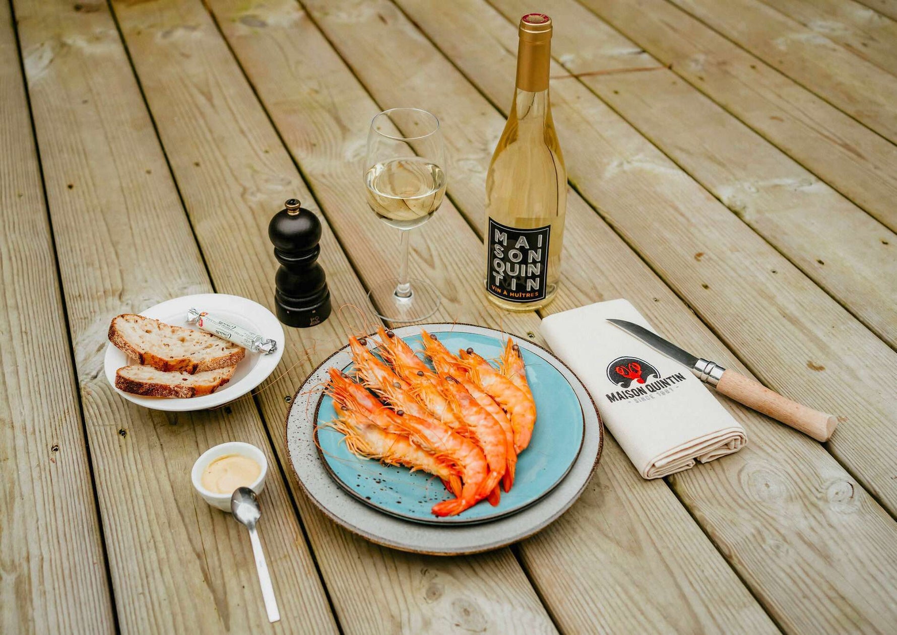 Apéritif et crevettes