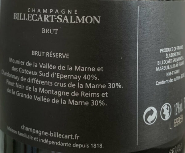 Étiquette champagne brut Billecart-Salmon